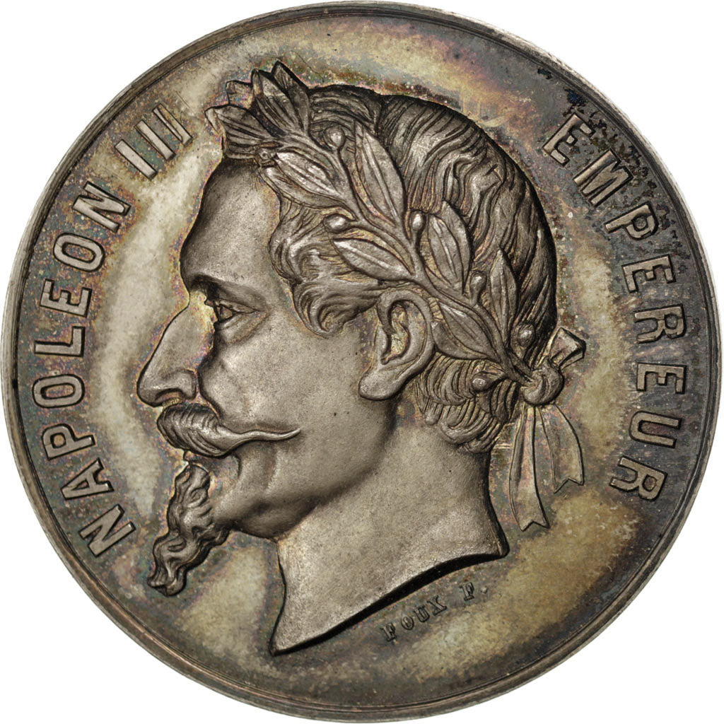 France, Masonic, Medal, 1854, AU(55-58), Silver, Labouret #13, 30.24
