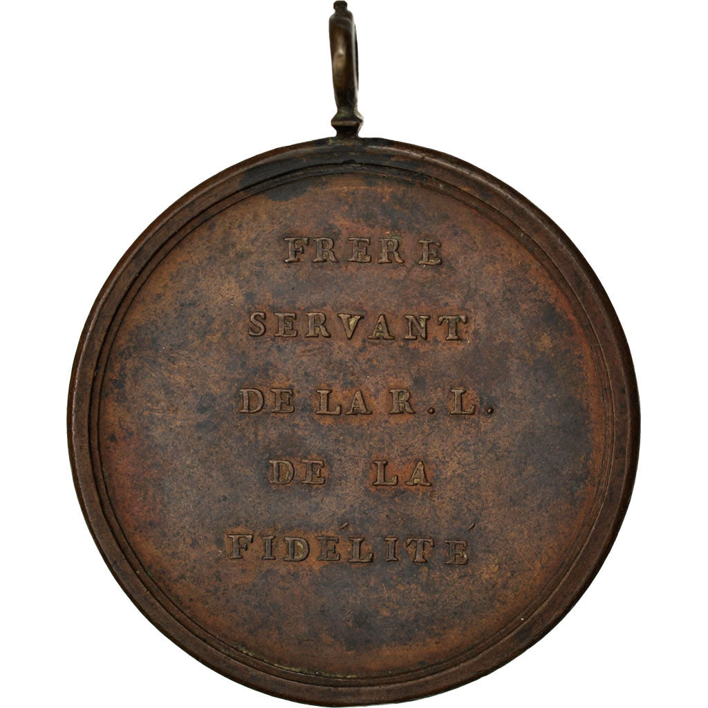 France, Masonic, Medal, 1780, AU(50-53), Bronze, 27.01