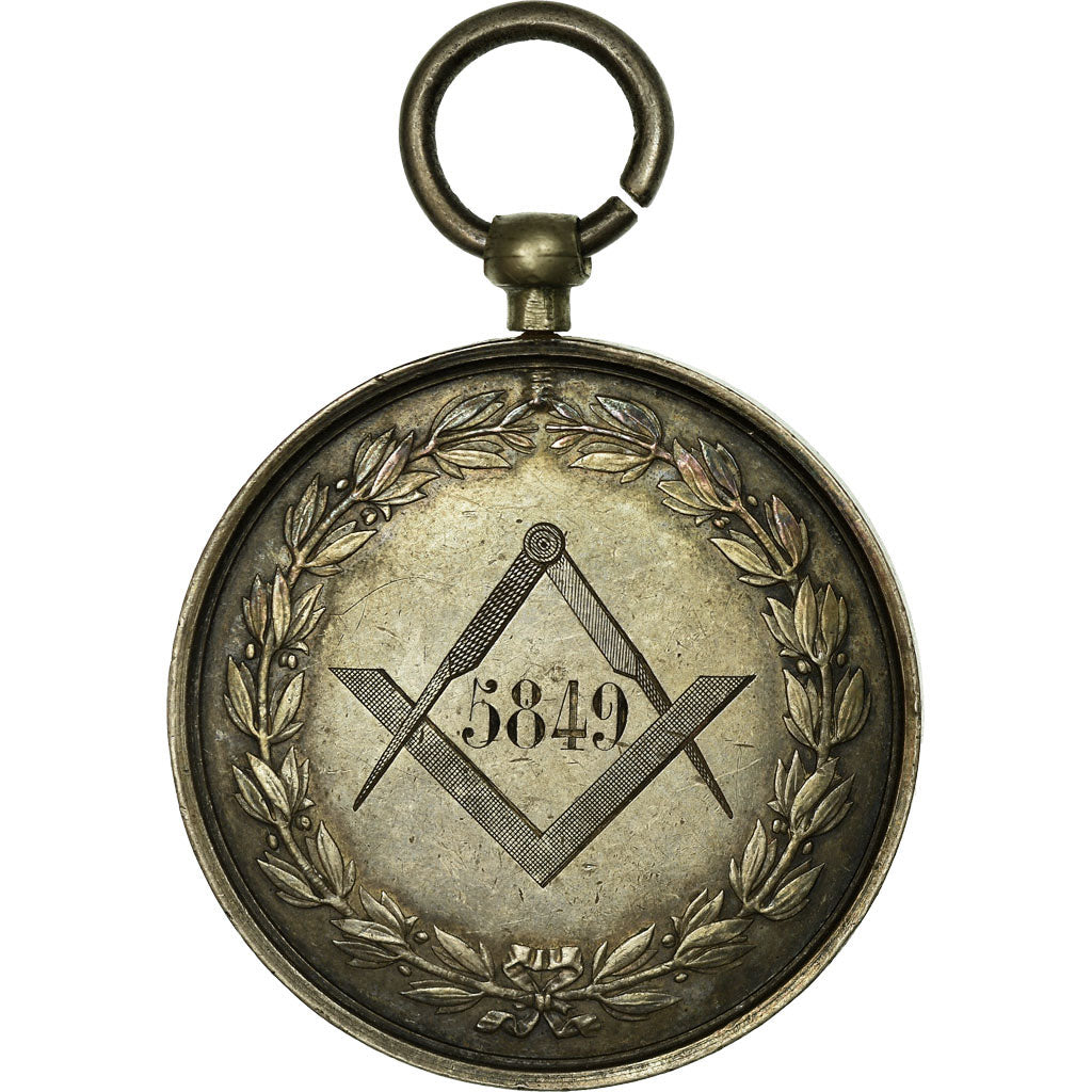 France, Medal, Masonic, Loge Ecossaise de Jérusalem, 1849, AU(50-53), Silver