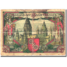 Banknote, Germany, Mainz, 25 Pfennig, Eglise 1921-01-01 VG(8-10) Mehl 860.1a