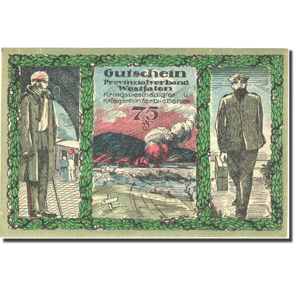Banknote, Germany, Bochum, 75 Pfennig, personnage, 1920, UNC(63), Mehl:128.1a