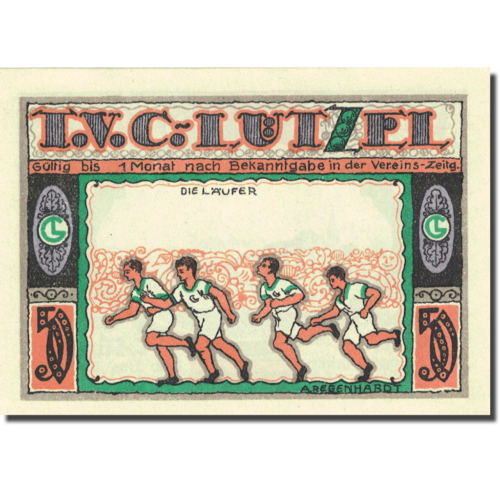 Banknote, Germany Coblenz-Lützel, 50 Pfennig, coureurs, 1921, UNC(63) Mehl 234.1