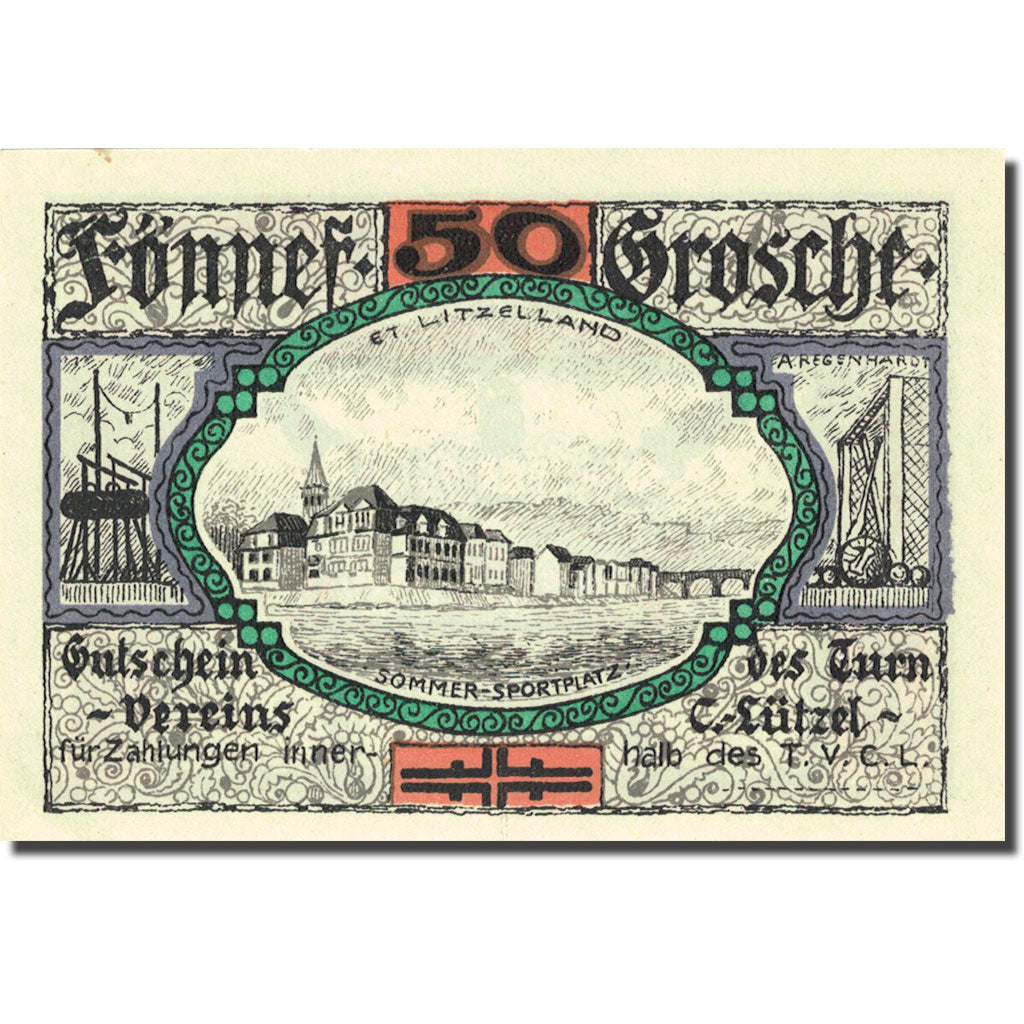 Banknote, Germany Coblenz-Lützel 50 Pfennig, gymnastes, 1921, UNC(63) Mehl 234.1