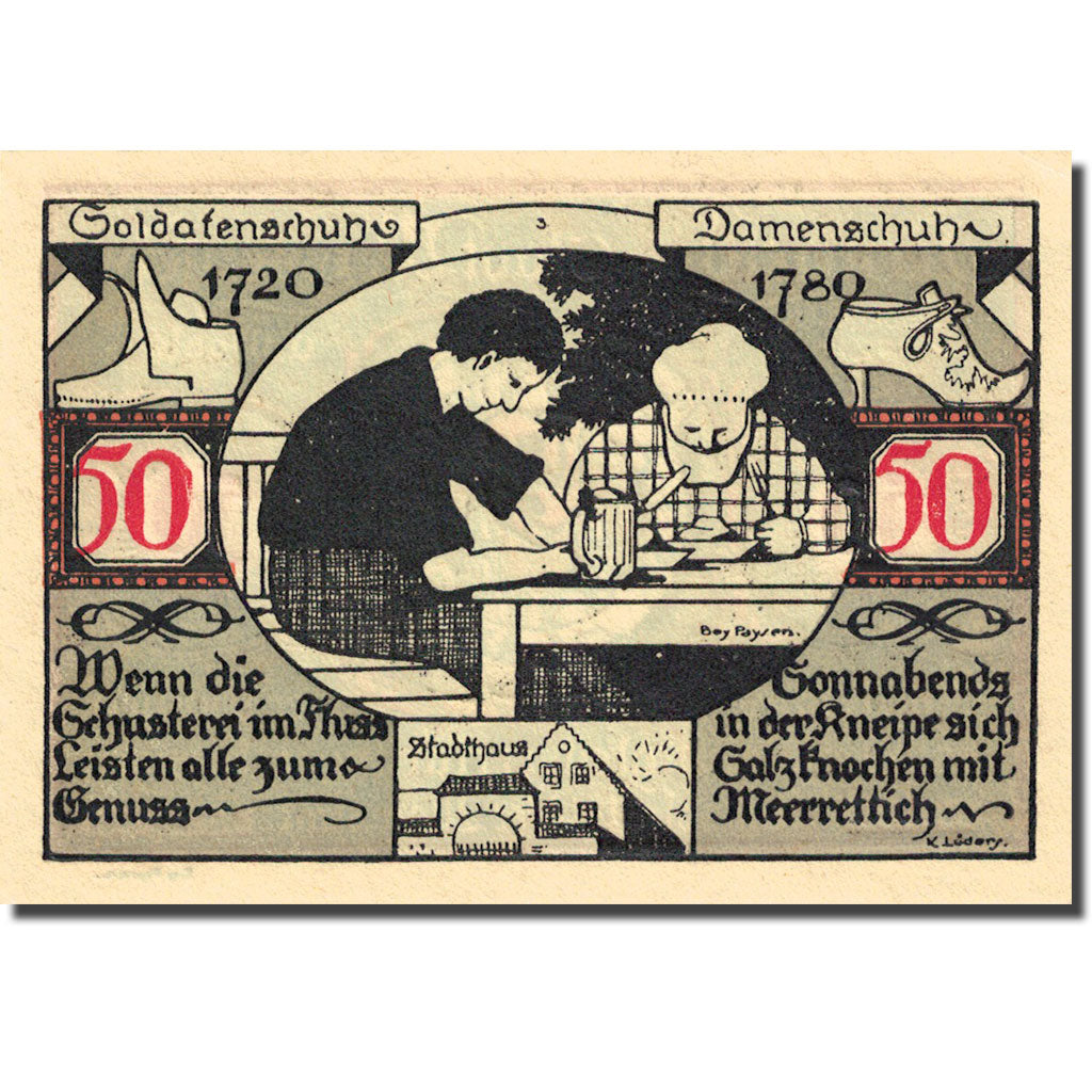 Biljet, Duitsland, Weissenfels, 50 Pfennig, personnage 2, 1921, SPL, Mehl:1403.2