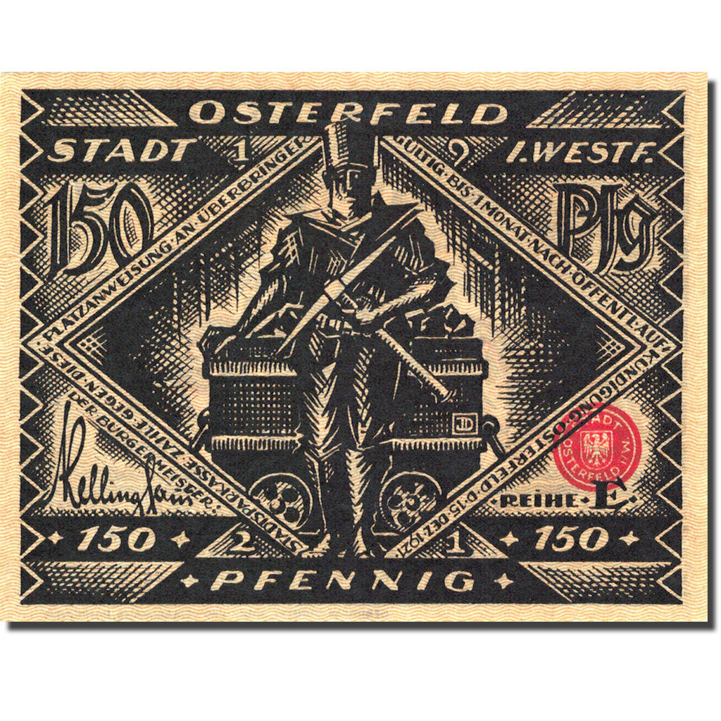Geldschein Deutschland Osterfeld 150 Pfennig personnage 4, 1921 UNZ- Mehl 1033.1