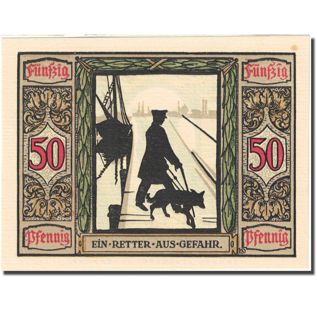 Geldschein, Deutschland, Oldenburg 50 Pfennig, personnage, 1921, VZ Mehl 1016.1a