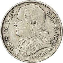 Moneda, Estados italianos, PAPAL STATES, Pius IX, 2 Lire, 1867, Roma, MBC