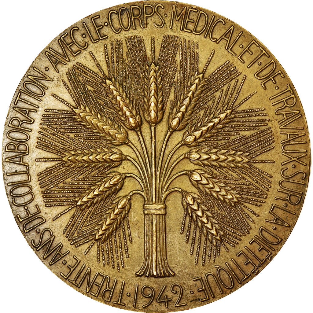 França, Medal, Professeur Charles Heudebert, Medicina, 1942, Dropsy, AU(55-58)
