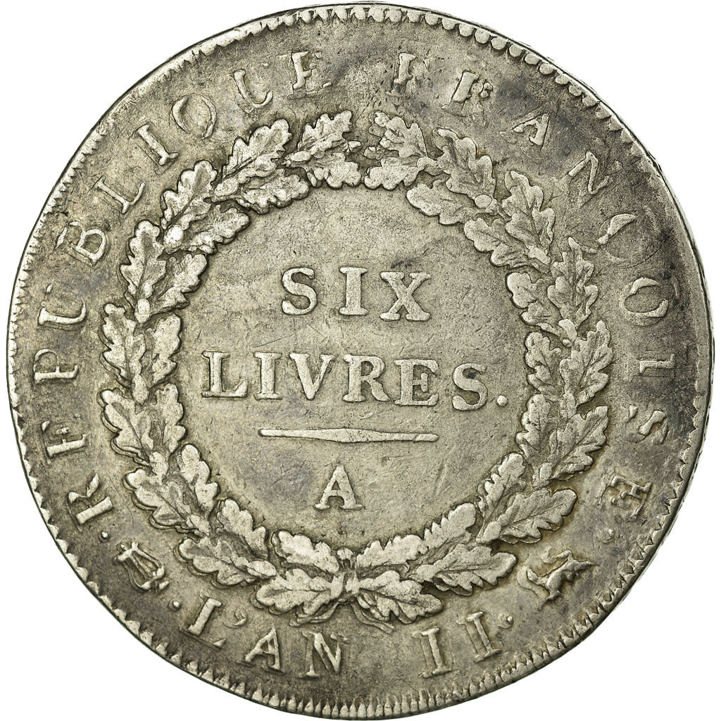 Coin, France, Écu de 6 livres françoise, 6 Livres, 1793, Paris, EF(40-45)