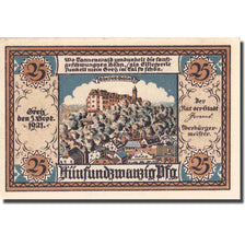 Banknote, Germany, Greiz, 25 Pfennig, château 1921-09-05 UNC(63) Mehl 471.2