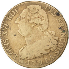 FRANCE, 2 sols françois, 2 Sols, 1791, Paris, KM #603.1, VF(20-25), Bronze, G...