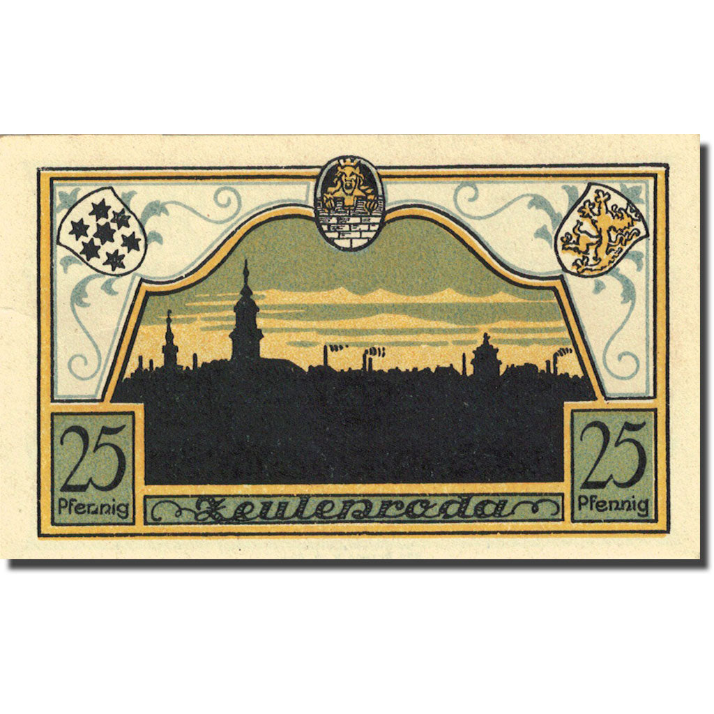 Banconote, Germania, Zeulenroda, 25 Pfennig, paysage, 1921 SPL Mehl 1470.1