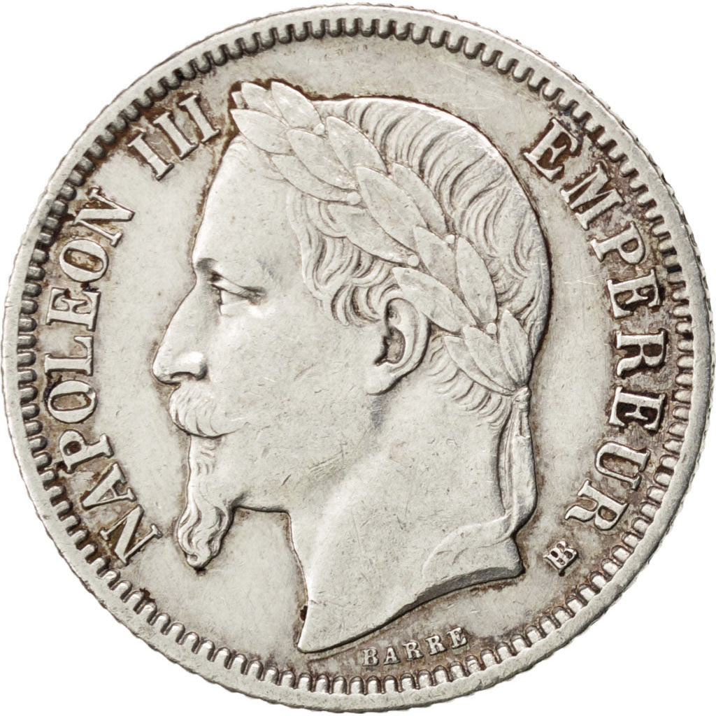 Moneda, Francia, Napoleon III, Napoléon III, Franc, 1866, Paris, MBC+, Plata