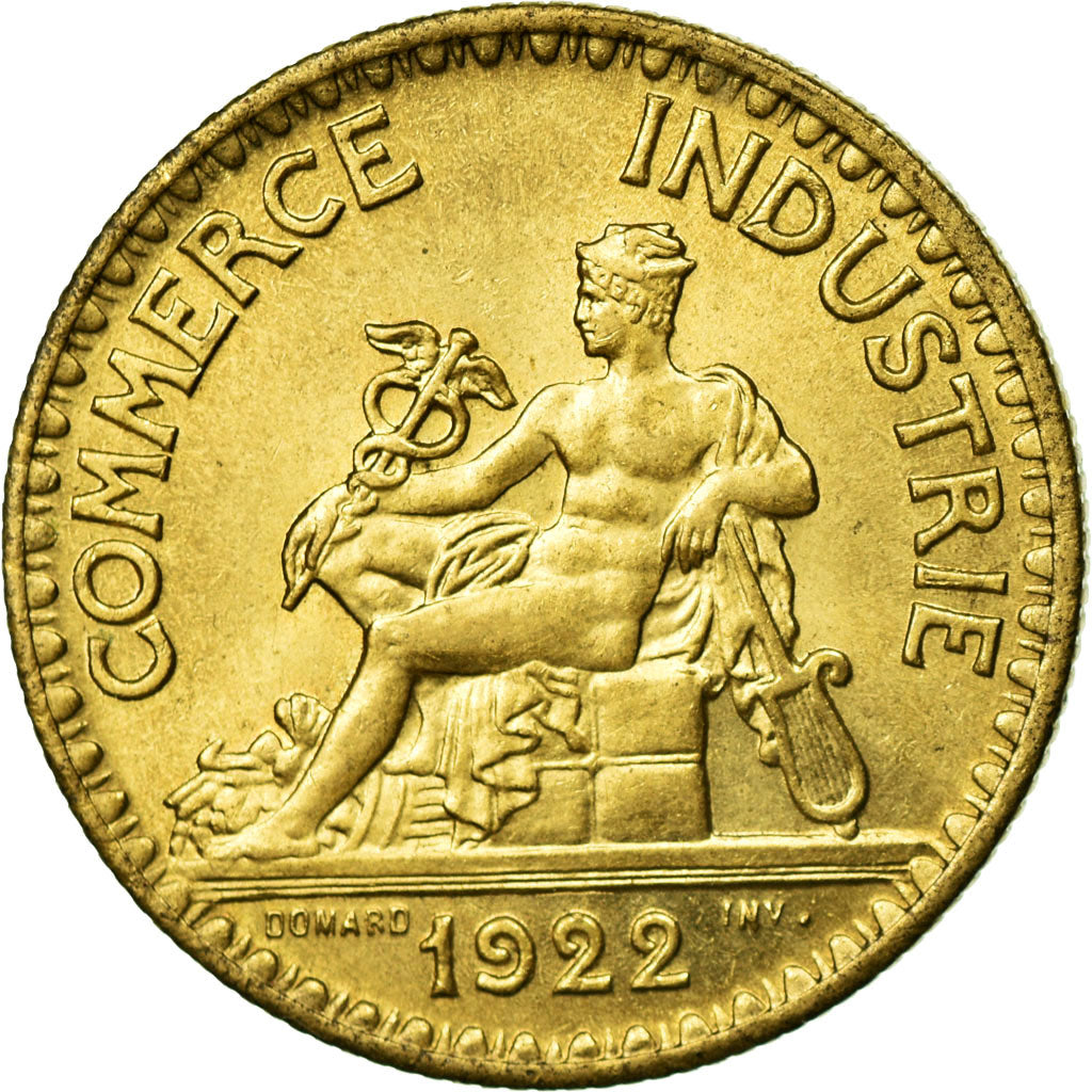 Coin, France, Chambre de commerce, 2 Francs, 1922, MS(60-62), Aluminum-Bronze