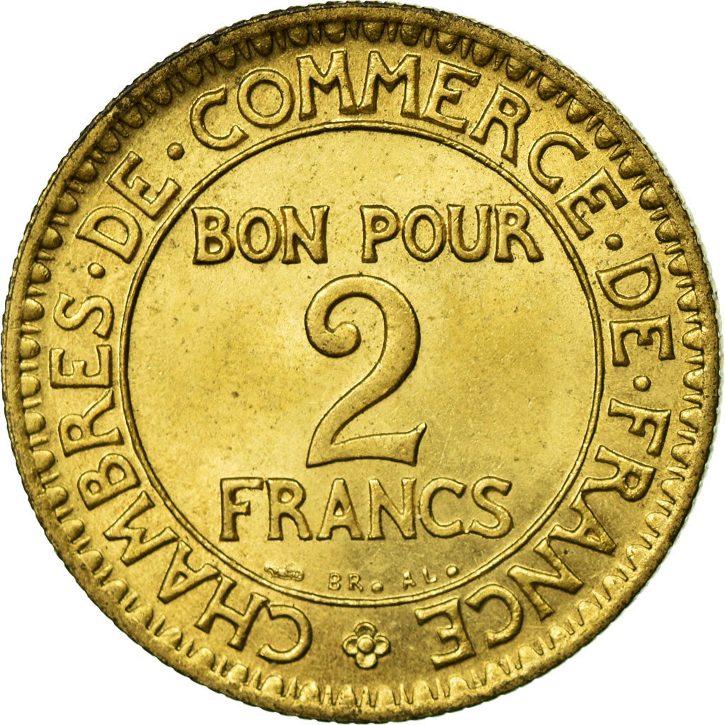 Coin, France, Chambre de commerce, 2 Francs, 1922, MS(60-62), Aluminum-Bronze