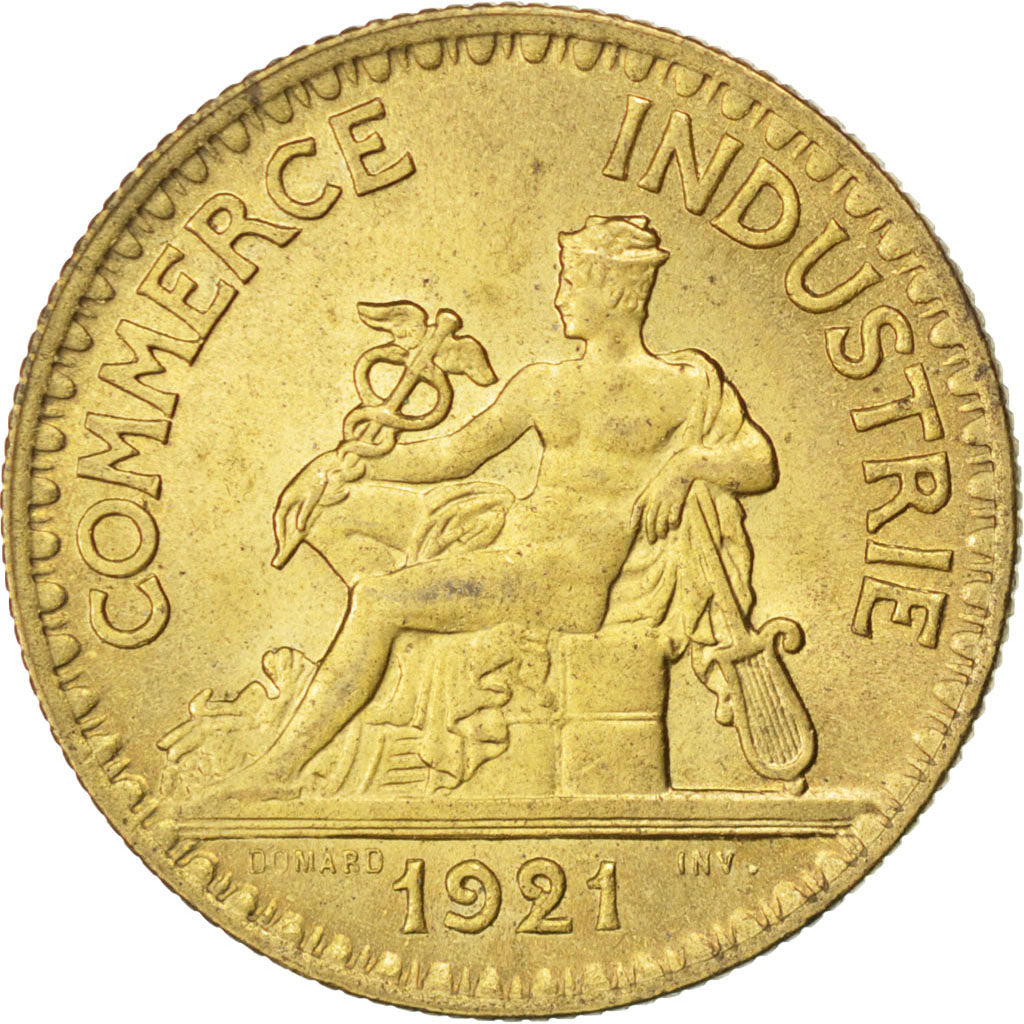 FRANCE, Chambre de commerce, 2 Francs, 1921, Paris, KM #877, MS(60-62),...