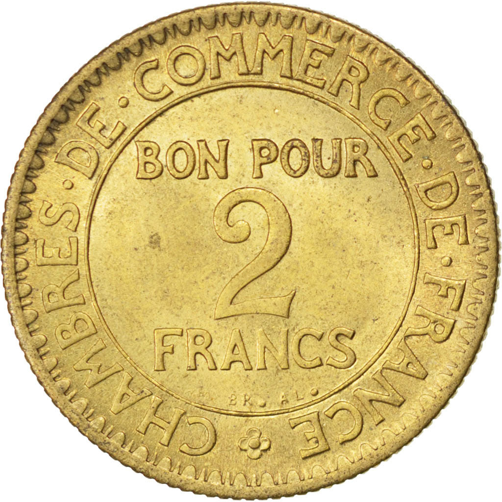 FRANCE, Chambre de commerce, 2 Francs, 1921, Paris, KM #877, MS(60-62),...