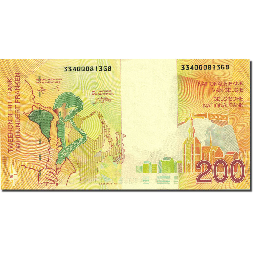 Banknote, Belgium, 200 Francs, 1994-1997, Undated (1995), KM:148, AU(55-58)