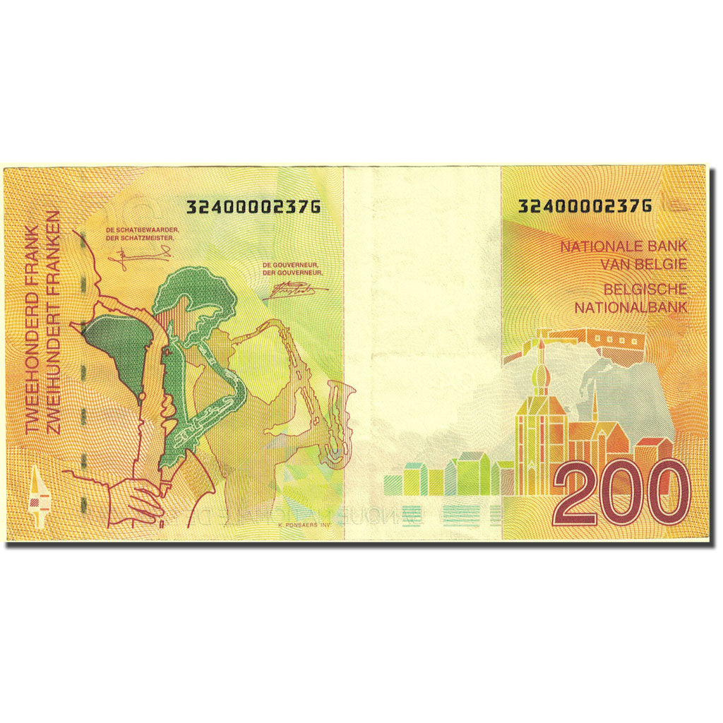 Banknote, Belgium, 200 Francs, 1994-1997, Undated (1995), KM:148, AU(50-53)