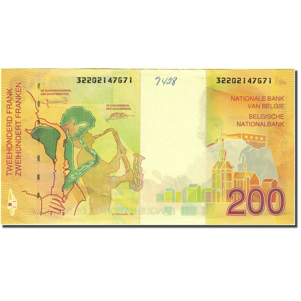 Banknote, Belgium, 200 Francs, 1994-1997, Undated (1995), KM:148, EF(40-45)