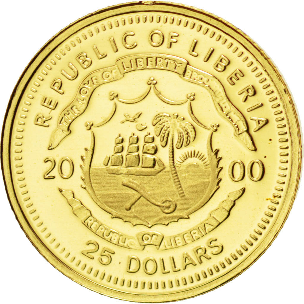 Monnaie, Liberia, 25 Dollars, 2000, FDC, Or, KM:624