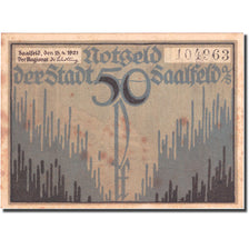 Billet, Allemagne, Saalfeld, 50 Pfennig, Grotte, 1921 bleu SUP Mehl 1155.3