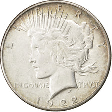 Coin, United States, Peace Dollar, Dollar, 1922, U.S. Mint, San Francisco