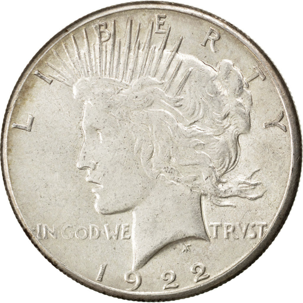 UNITED STATES, Peace Dollar, Dollar, 1922, U.S. Mint, KM #150, AU(50-53),...