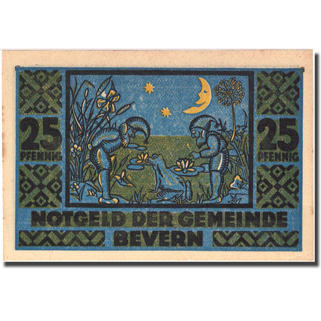 Billet, Allemagne, Bevern, 25 Pfennig, grenouille 1921-12-31, SPL Mehl 97.1a