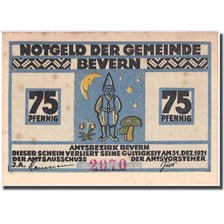 Banknote, Germany, Bevern, 75 Pfennig, insecte, 1921 AU(55-58) Mehl 97.1a