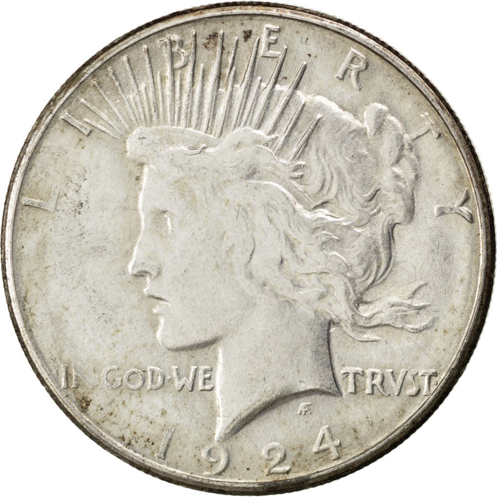 UNITED STATES, Peace Dollar, Dollar, 1924, U.S. Mint, KM #150, EF(40-45),...