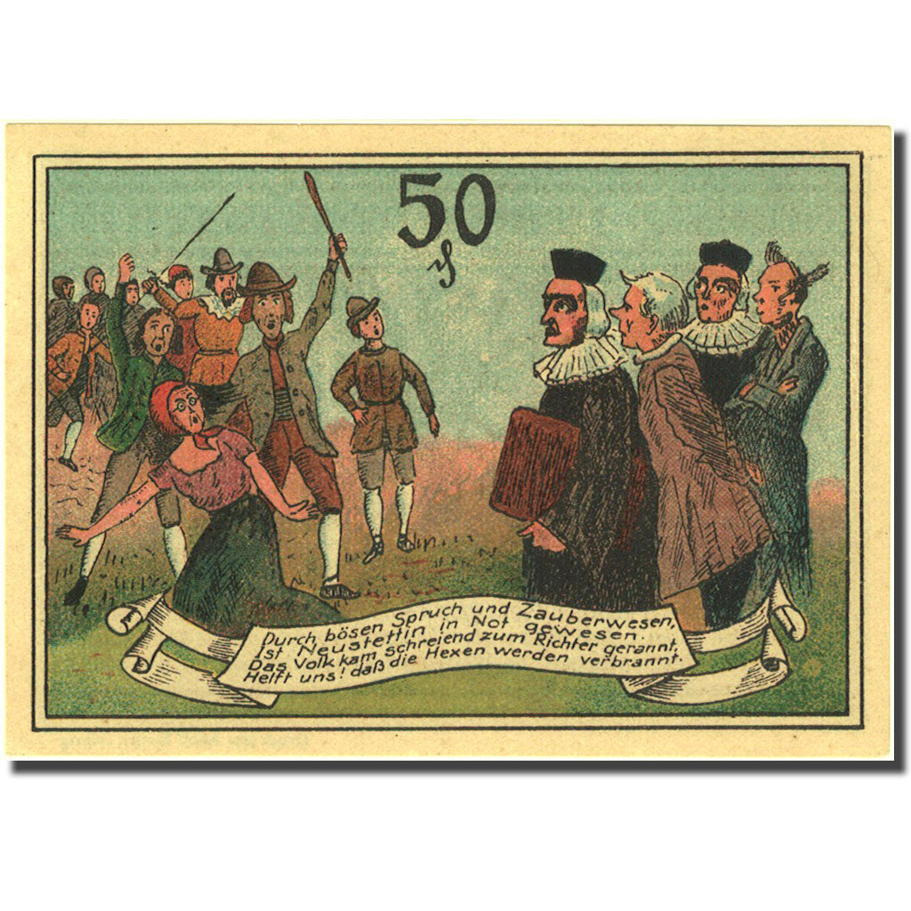 Billete, Alemania, Neustettin, 50 Pfennig, personnage 1, 1921 SC Mehl 968.1