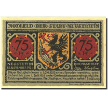 Banknote, Germany, Neusttetin, 75 Pfennig, Eglise 1921 UNC(63) Mehl 968.1