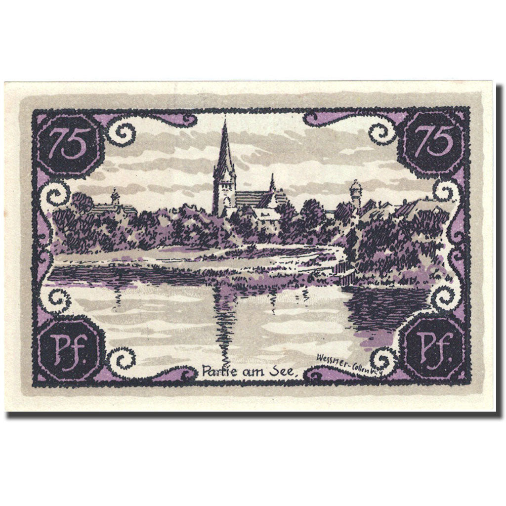 Banknote, Germany, Neusttetin, 75 Pfennig, Eglise 1921 UNC(63) Mehl 968.1