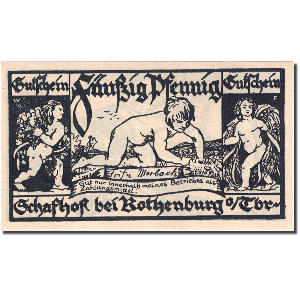 Banknote, Germany Rothenburg 50 Pfennig, personnage 3, 1921 UNC(63) Mehl 1141.1b