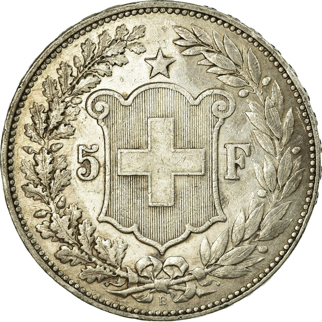 Moneda, Suiza, 5 Francs, 1892, Bern, MBC, Plata, KM:34