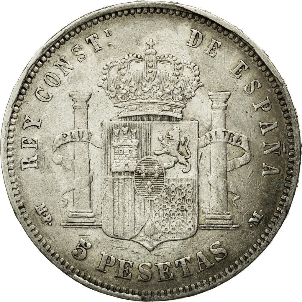 Moneda, España, Alfonso XIII, 5 Pesetas, 1890, Madrid, MBC, Plata, KM:689
