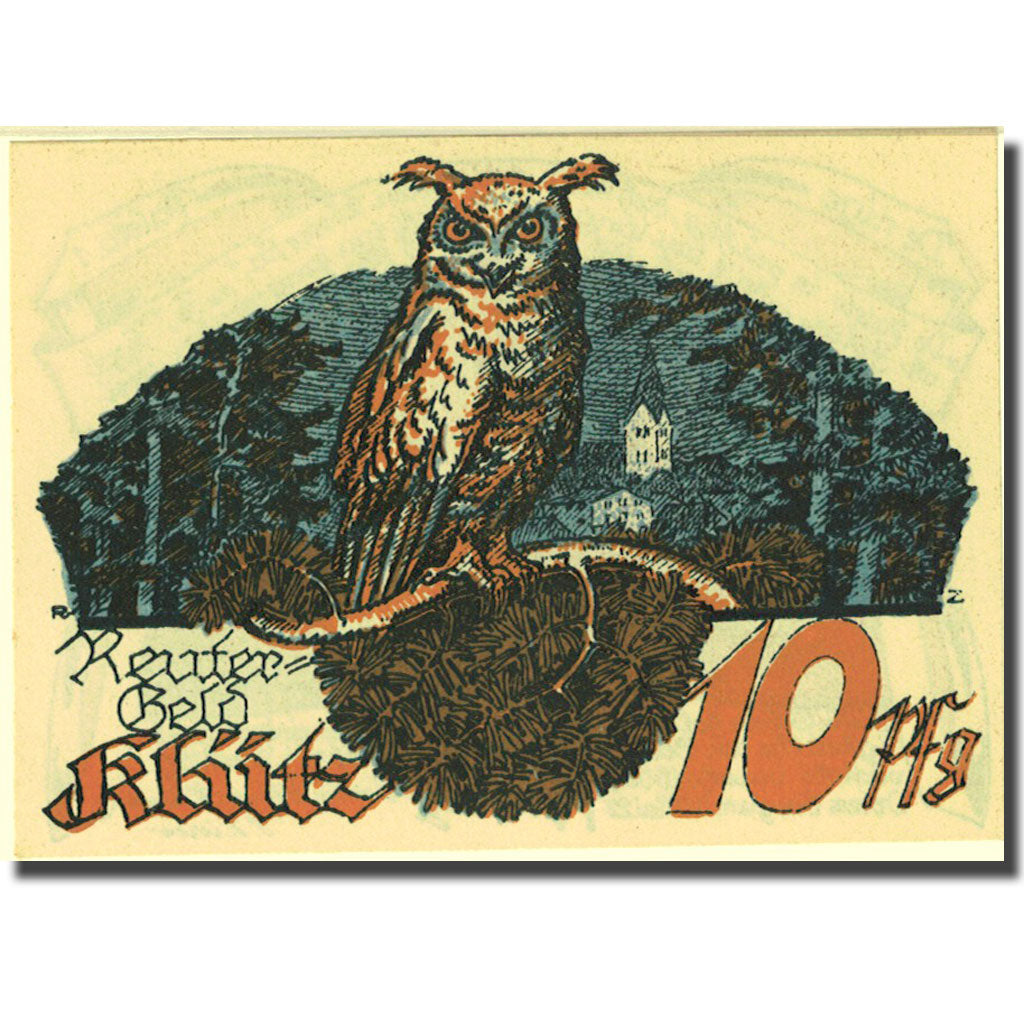 Billet, Allemagne, Klütz, 10 Pfennig, hibou, 1922, 1922-05-31, SPL, Mehl:709.1