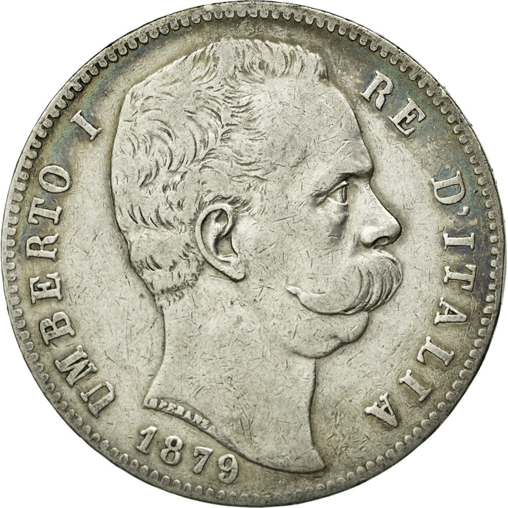 Coin, Italy, Umberto I, 5 Lire, 1879, Rome, EF(40-45), Silver, KM:20