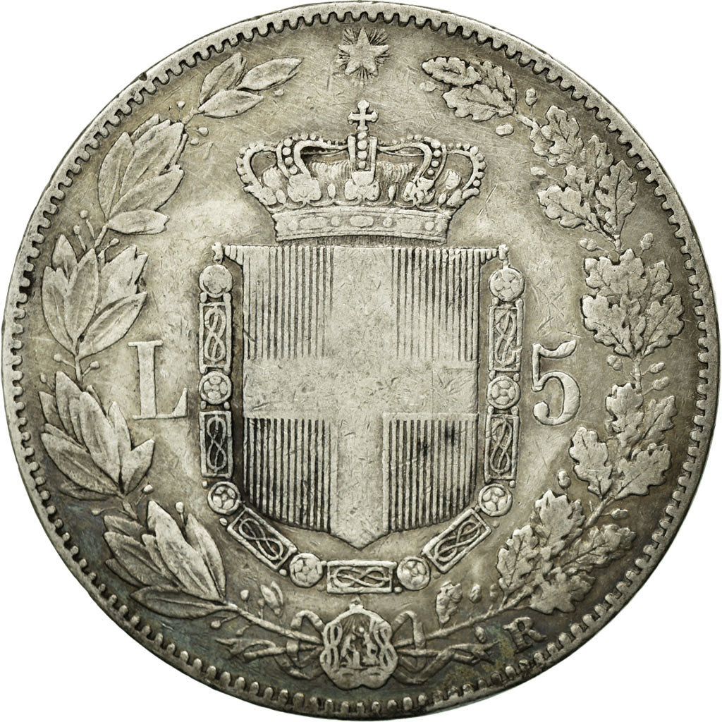 Coin, Italy, Umberto I, 5 Lire, 1879, Rome, EF(40-45), Silver, KM:20