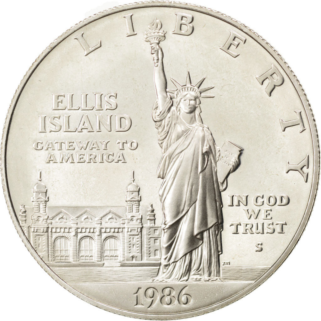 UNITED STATES, Dollar, 1986, U.S. Mint, KM #214, MS(65-70), Silver, 38.1, 26.57