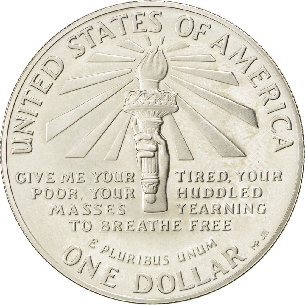 UNITED STATES, Dollar, 1986, U.S. Mint, KM #214, MS(65-70), Silver, 38.1, 26.57