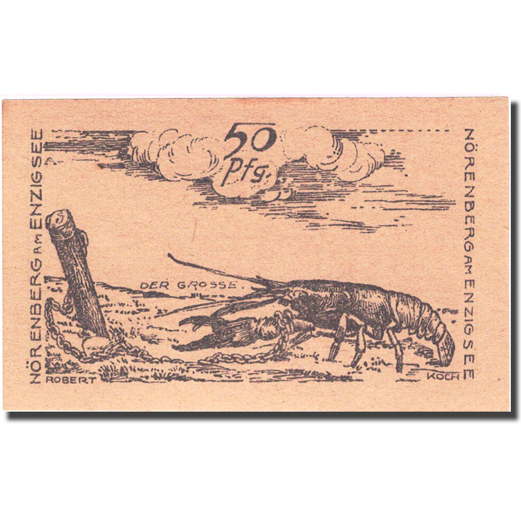 Banknote, Germany, Nörenberg 50 Pfennig homard 2, 1920 brown UNC(63) Mehl 979.1a