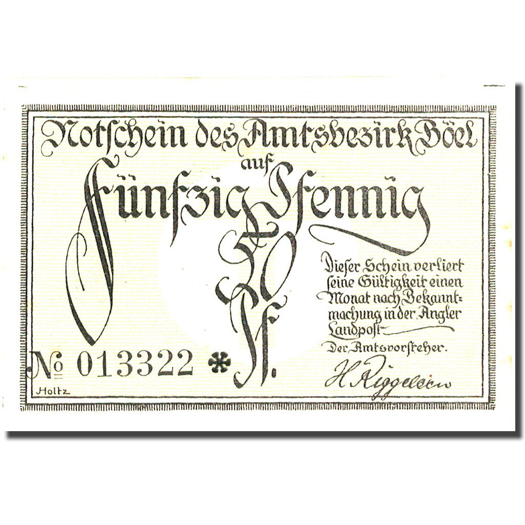 Billet, Allemagne, Böel, 50 Pfennig, valeur faciale, 1920, SPL, Mehl:132.1a