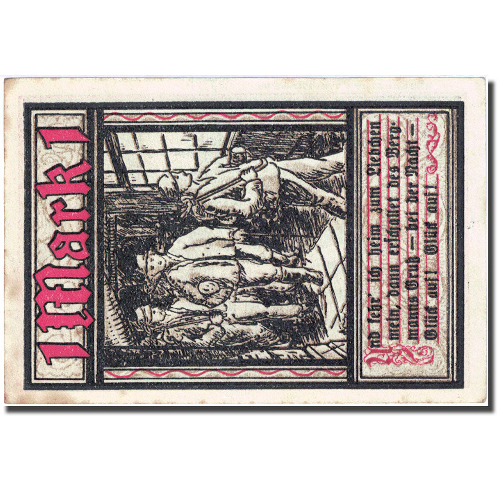 Geldschein, Deutschland, Bochum, 1 Mark, mineurs 5, 1921-11-01 SS+ Mehl 127.1a