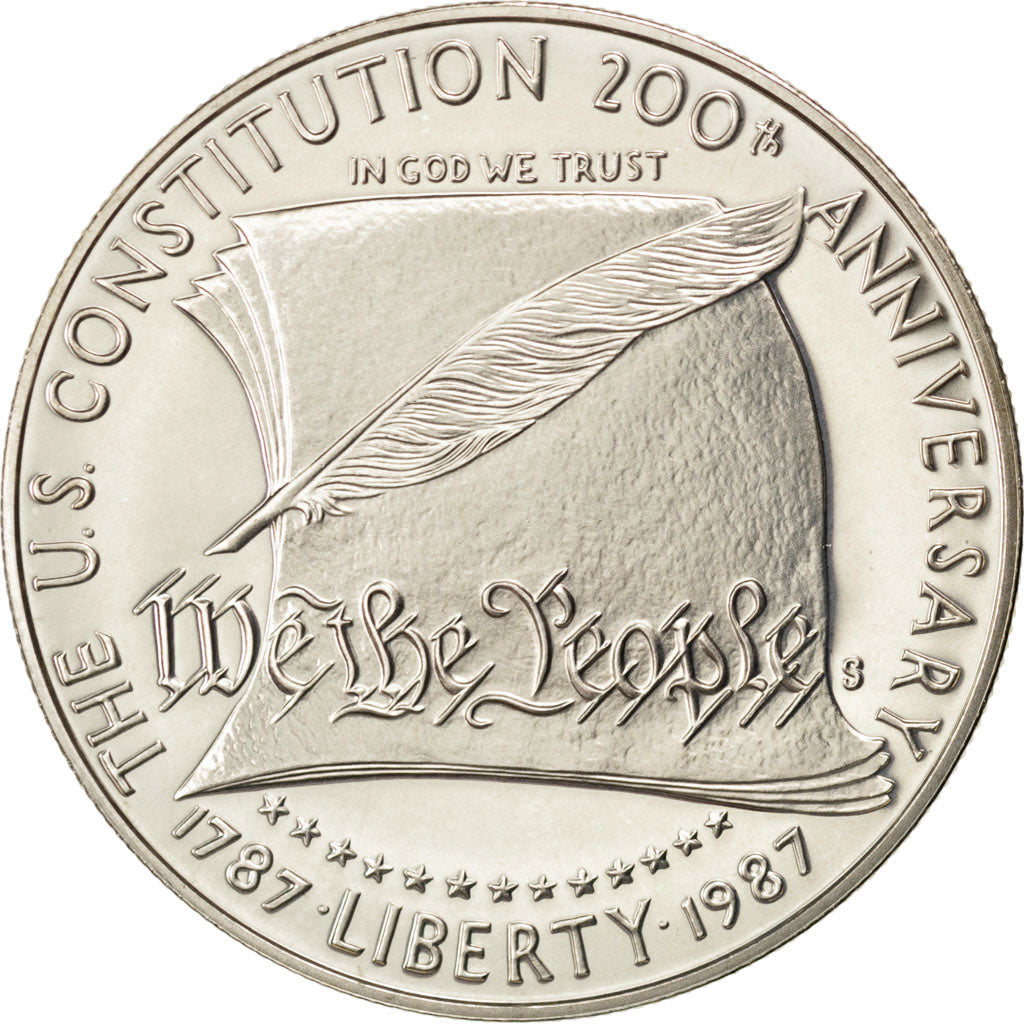 UNITED STATES, Dollar, 1987, U.S. Mint, KM #220, MS(65-70), Silver, 38.1, 26.73