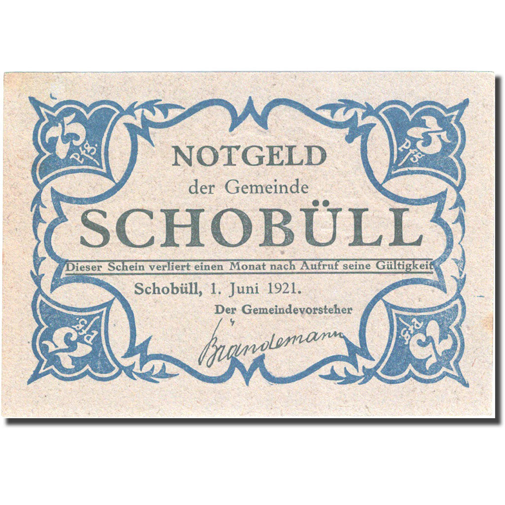 Banknote, Germany, Schobüll, 75 Pfennig, Eglise, 1921 UNC(63) Mehl 1194.8