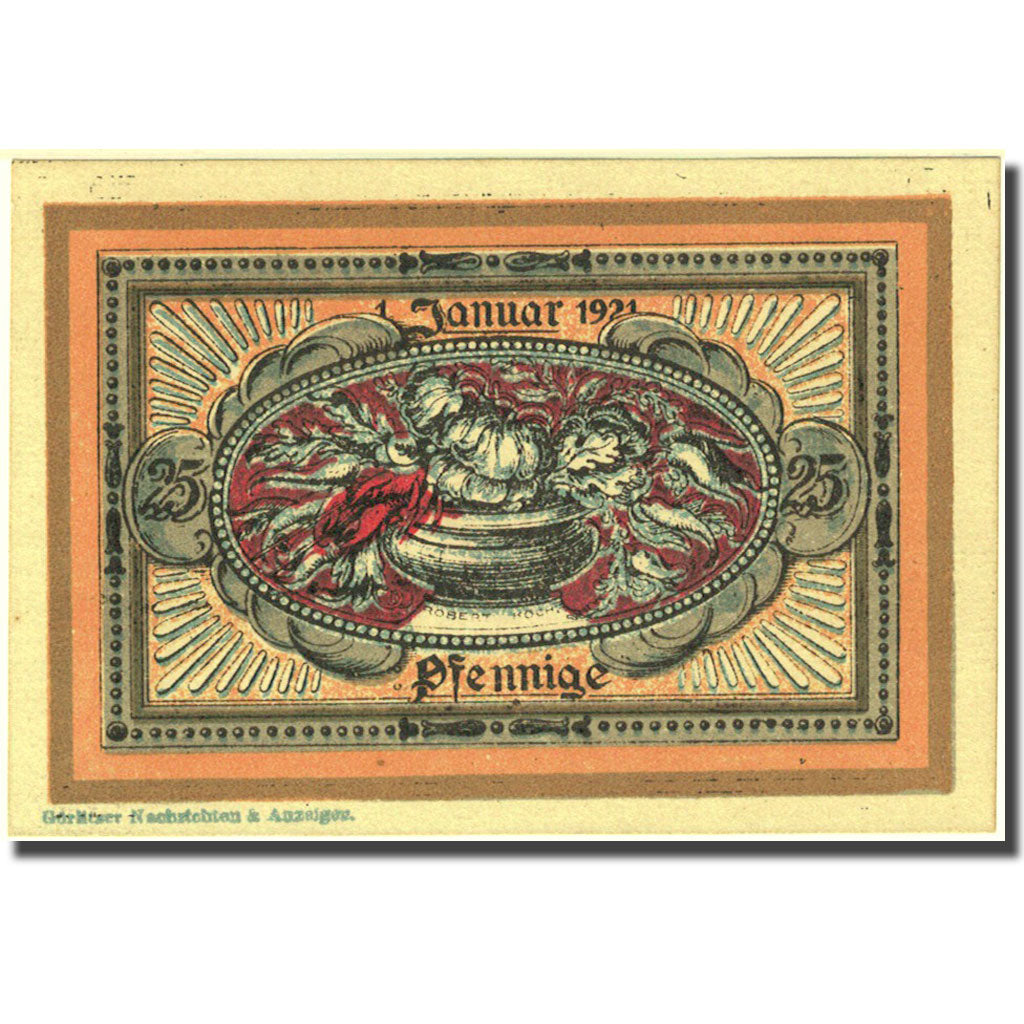 Banknote, Germany, Nörenberg, 25 Pfennig, marmite, 1921, UNC(63), Mehl:979.41a