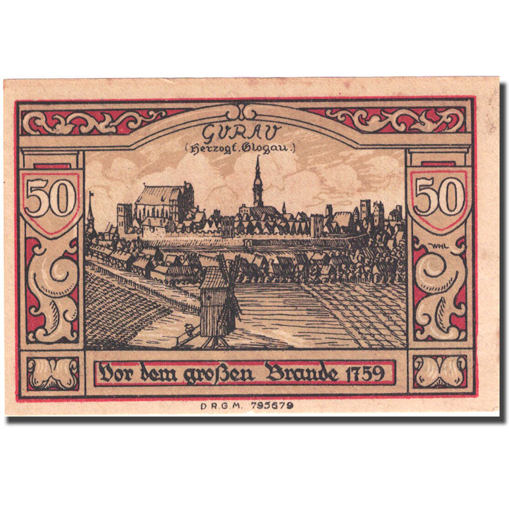 Banconote, Germania, Guhrau, 50 Pfennig, village, 1922, SPL-, Mehl:496.1a