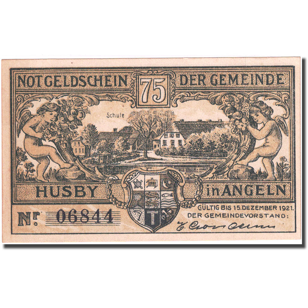 Billet, Allemagne, Husby, 75 Pfennig, train, 1921, 1921-12-15, SPL, Mehl:637.1a
